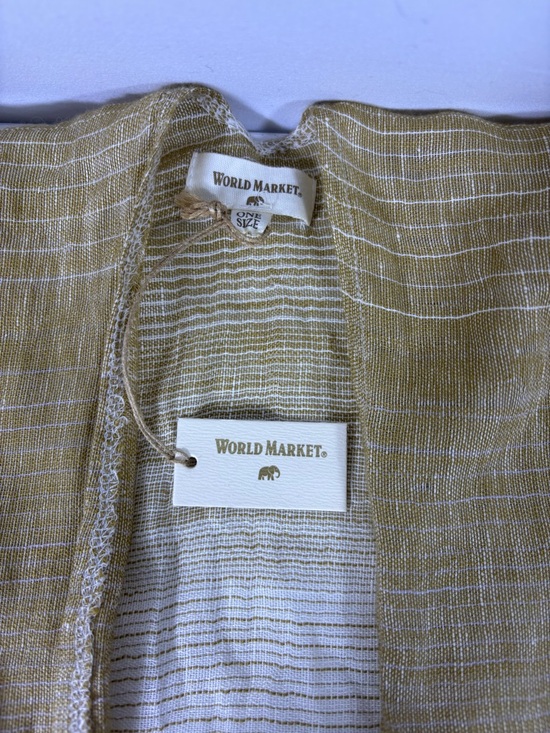 NWT World Market Cost Plus Ombre Open-Front Kimono in Green, Gray & Pink - Picture 5 of 8